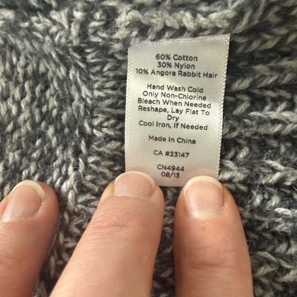 Talbots Gray Heathered Shawl-Collar Open Cardigan size XL - Picture 3 of 5